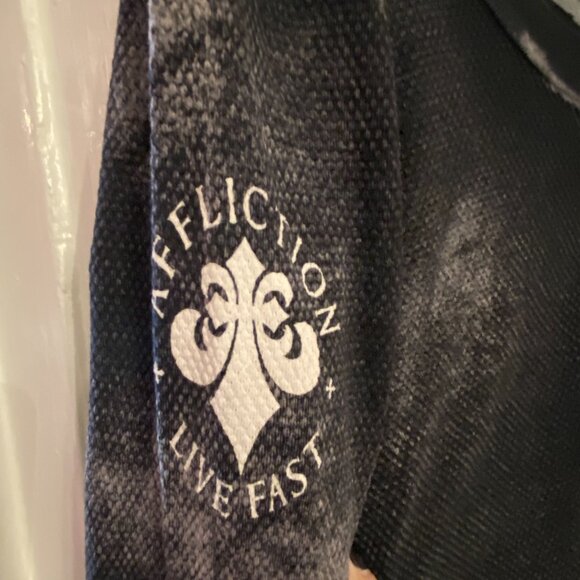 Affliction Live Fast Rhinestone Thermal Shirt Small - Picture 4 of 5